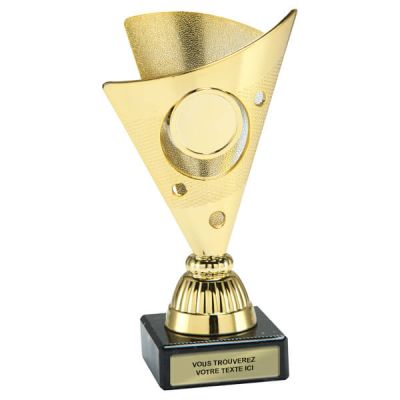 Fächerpokal individuell gestalten mit Emblem – 15,5 cm