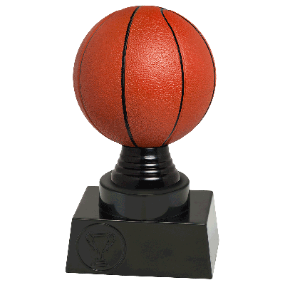 Trophäe Jim in Schwarz mit farbigem Basketball − ab 13,5 cm